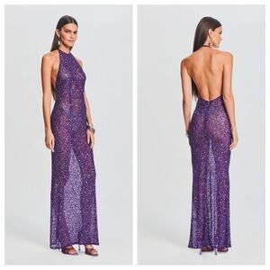 Retrofete Clarisse Sheer Sequin Dress